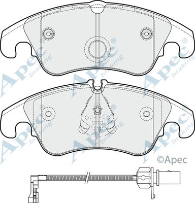 APEC BRAKING Комплект тормозных колодок, дисковый тормоз PAD1886